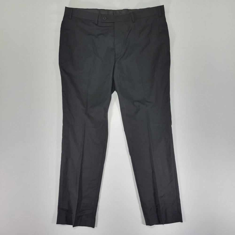 Calvin Klein Men's Dress Pant Trousers Black Twill Poly Blend Size 38‎ x 30 SLIM